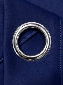 1pc Solid Color Polyester Blackout Curtain Panel, Room Darkening Thermal Insulated Curtains For Living Room, Bedroom, Blackish Blue - Navy Blue - View 7