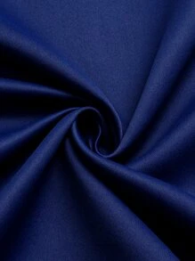 1pc Solid Color Polyester Blackout Curtain Panel, Room Darkening Thermal Insulated Curtains For Living Room, Bedroom, Blackish Blue - Navy Blue - View 8