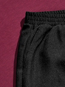 Manfinity RebelGame Men Letter Graphic Tee & Shorts - Multicolor - View 5