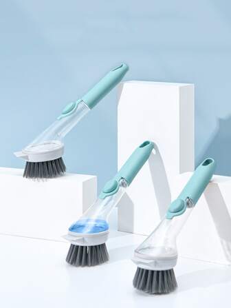 1入組便攜塑膠鍋清潔極簡液體填充清潔刷