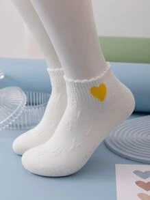 5pairs Heart Pattern Ankle Socks - Multicolor - View 3