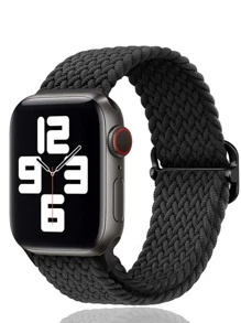 Dây đeo đồng hồ đàn hồi vòng nylon có thể điều chỉnh độ dài rộng 18mm20mm22mm tương thích với - màu đen - Xem 1