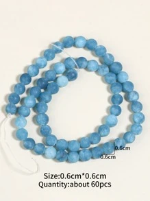 1strand 6mm Bead DIY Jewelry Accessory - Blue - View 3