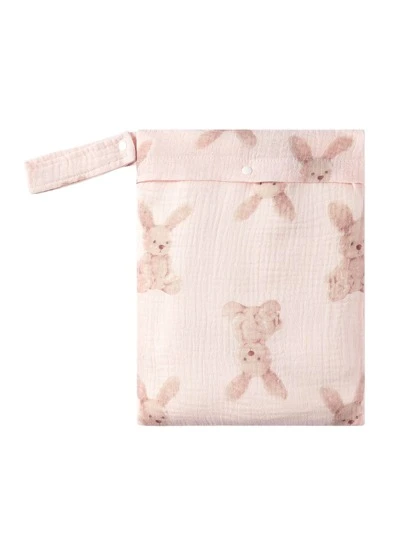 1 件印花图案婴儿尿布袋，方便储存，健康卫生，便携式婴儿淋浴家庭装饰礼物