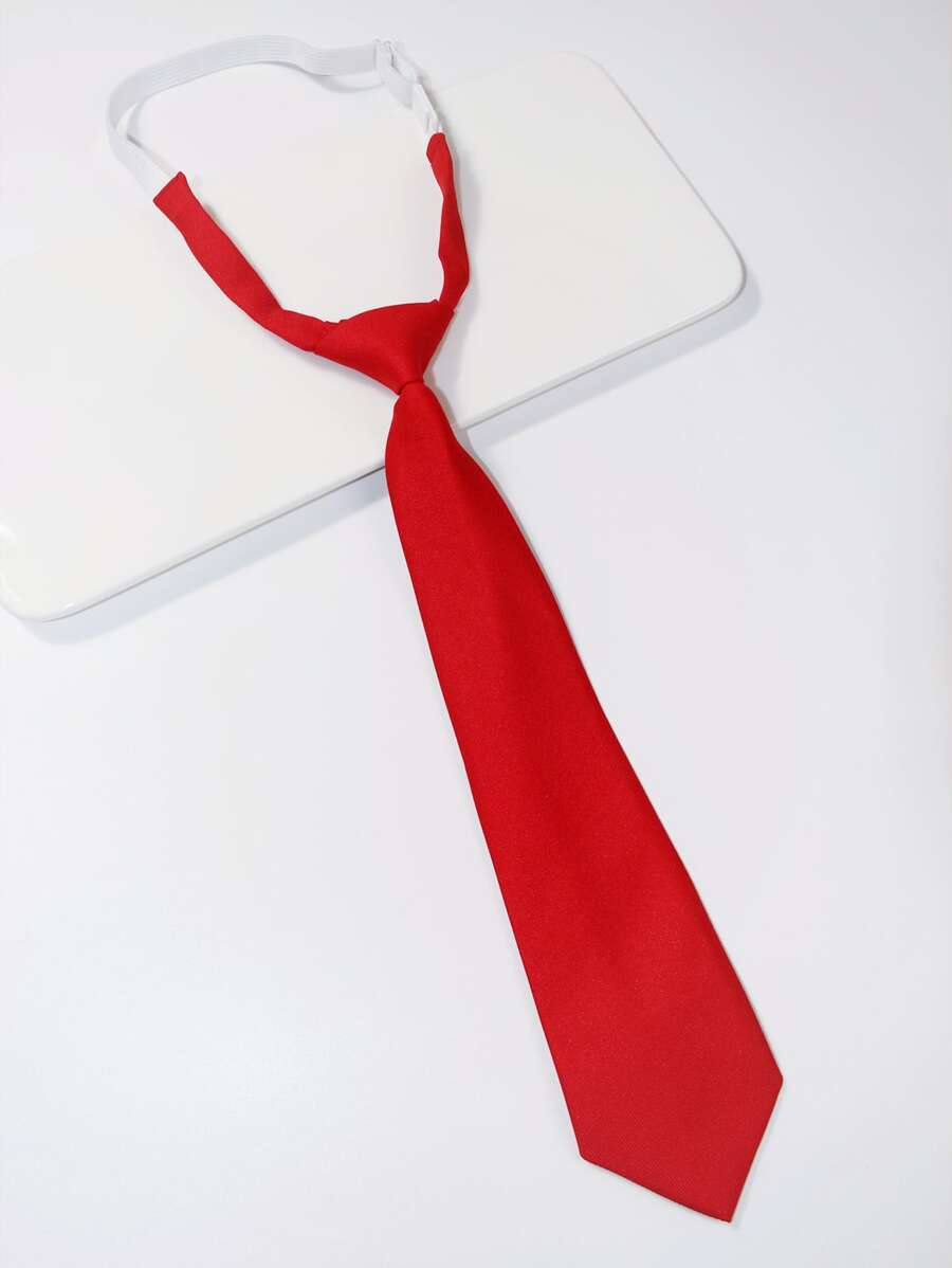 1入學校風格JK制服派對秀時尚可調節拉鍊頸帶 - 紅色 - 查看 1