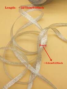 1入組閃光禮品包裝絲帶銀色絲帶適合派對DIY - 銀色 - 查看 4