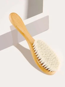 1入組原木色針織毛絨頭髮刷梳，掃除寶寶頭髮，柔軟毛髮，清潔刷子，劃分，梳理頭髮，剪髮，毛刷頭刷梳