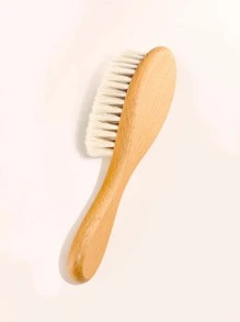 1入組原木色針織毛絨頭髮刷梳，掃除寶寶頭髮，柔軟毛髮，清潔刷子，劃分，梳理頭髮，剪髮，毛刷頭刷梳