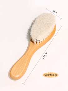 1入組原木色針織毛絨頭髮刷梳，掃除寶寶頭髮，柔軟毛髮，清潔刷子，劃分，梳理頭髮，剪髮，毛刷頭刷梳