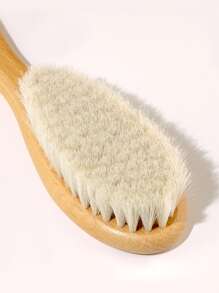 1入組原木色針織毛絨頭髮刷梳，掃除寶寶頭髮，柔軟毛髮，清潔刷子，劃分，梳理頭髮，剪髮，毛刷頭刷梳