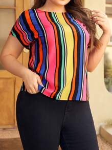 SHEIN Clasi Áo sơ mi kẻ sọc cắt rời lưng xoắn cho mùa hè - Nhiều màu - Xem 3