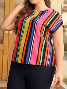 SHEIN Clasi Áo sơ mi kẻ sọc cắt rời lưng xoắn cho mùa hè - Nhiều màu - Xem 4