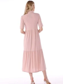 فستان صيفي نسائي مريح وانيق لون وردي - Màu Hồng baby - Xem 2