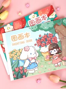 1 cuốn sách vẽ bìa đồ họa hoạt hình - Hồng - Xem 7