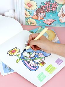 1 cuốn sách vẽ bìa đồ họa hoạt hình - Hồng - Xem 2