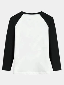 小男童卡通圖案插肩袖T恤