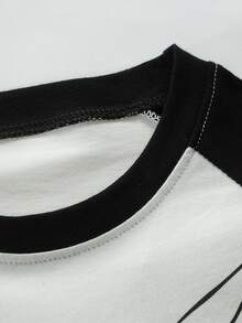 小男童卡通圖案插肩袖T恤