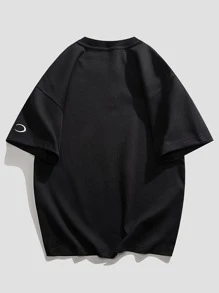 Men Letter Graphic Tee - Black - View 2