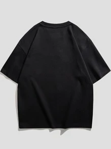 Men Letter Graphic Tee - Black - View 3