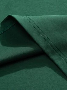 男士字母圖案T恤 - 墨綠色 - 查看 3