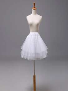 Layered Hem Petticoat Fall Clothes For Women - White - View 1