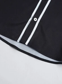 Tween Girl Men's Black Letter Printed Sports Casual T-shirt And Shorts Set With Round Neckline For Summer - Black - View 5