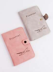 2 件/套 情侣旅行护照夹套装 带烫金护照套 护照夹 护照钱包 护照袋 护照袋 旅行用品 旅行收纳袋 旅行用品 旅行钱包 护照夹 护照钱包 海滩度假包 夏季圣诞假期 - 彩色 - 查看 1