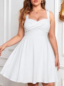 SHEIN Unity Đầm Plus Size xoắn lại màu trơn Giải trí | SHEIN SHEIN Unity Đầm Plus Size xoắn lại màu trơn Giải trí | SHEIN