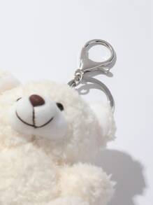 Cute Fuzzy Cartoon Bear Charm Keychain Souvenir Car Accessories Bag Charm School Goth Y2k Christmas Gift Ideas