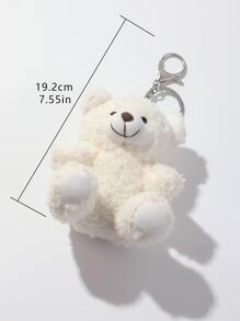 Cute Fuzzy Cartoon Bear Charm Keychain Souvenir Car Accessories Bag Charm School Goth Y2k Christmas Gift Ideas