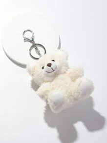 Cute Fuzzy Cartoon Bear Charm Keychain Souvenir Car Accessories Bag Charm School Goth Y2k Christmas Gift Ideas