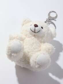 Cute Fuzzy Cartoon Bear Charm Keychain Souvenir Car Accessories Bag Charm School Goth Y2k Christmas Gift Ideas
