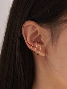 1pc Minimalist Ear Cuff Copper Jewelry - Yellow Gold - View 1