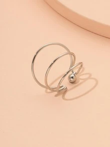 1入組極簡耳夾銅首飾類 - 銀色 - 查看 2