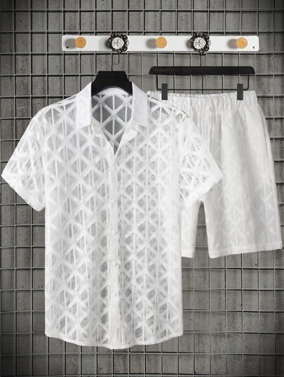 Guys Geo Pattern Shirt & Shorts