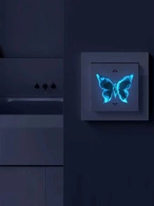 1 件 PVC 墙贴，蝴蝶图案夜光家居墙贴，贴纸，墙贴，乙烯基贴花，家居装饰，春季装饰品让您的家焕然一新，Rama 装饰贴纸 - 藍色 - 查看 3