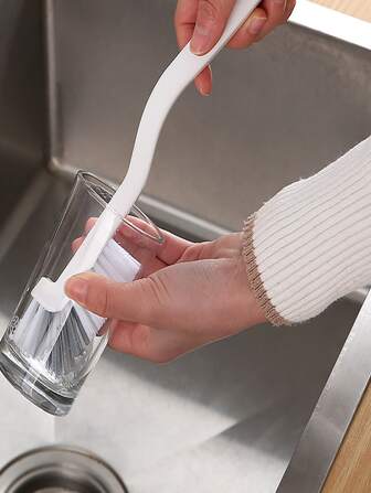 Cepillo de limpieza de plástico de 1 pieza, cepillo de limpieza profunda de mango largo multifunción de dos tonos para el hogar