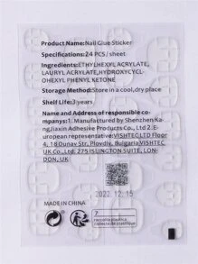 ROMWE Goth 24pcs Coffin Spider Web Print Fake Nail - Multicolor - View 4