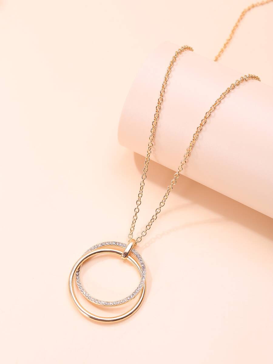 時尚流行男士不銹鋼簡約圈形耳環適合珠寶禮物和時尚外觀 - 金黃色 - 查看 1