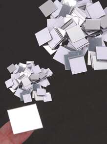 50 piezas/set Espejo cuadrado Pegatina para casa - Plateado - Ver 4