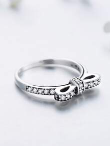 Đính Đá Cubic Zirconia & Nơ Trang Trí Ban Nhạc Cưới Bằng Bạc - Bạc - Xem 2