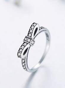 Đính Đá Cubic Zirconia & Nơ Trang Trí Ban Nhạc Cưới Bằng Bạc - Bạc - Xem 4