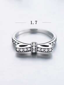 Đính Đá Cubic Zirconia & Nơ Trang Trí Ban Nhạc Cưới Bằng Bạc - Bạc - Xem 6