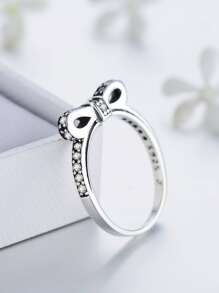 Đính Đá Cubic Zirconia & Nơ Trang Trí Ban Nhạc Cưới Bằng Bạc - Bạc - Xem 7