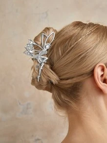 ROMWE Fairycore Fairy Design Hair Claw - Silver - View 1