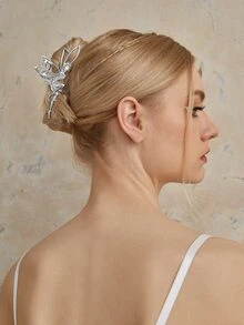 ROMWE Fairycore Fairy Design Hair Claw - Silver - View 3