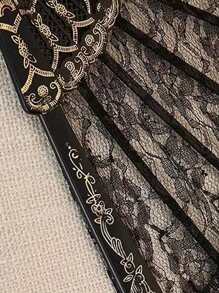 ROMWE Goth Quạt trang phục sò điệp - màu đen - Xem 5