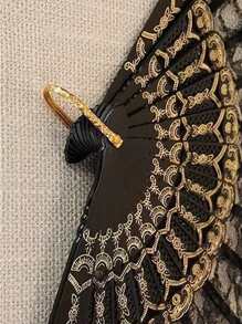 ROMWE Goth Quạt trang phục sò điệp - màu đen - Xem 6