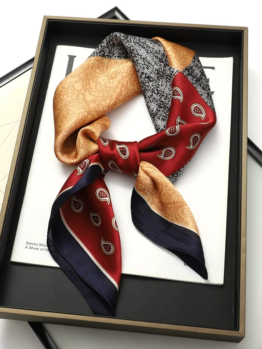 Paisley & Floral Pattern Bandana - Multicolor - View 1