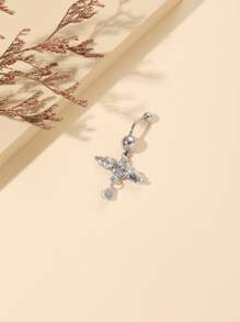 ROMWE Kawaii Anillo de vientre con diamante de imitación con corazón & con diseño de ala - Multicolor - Ver 2